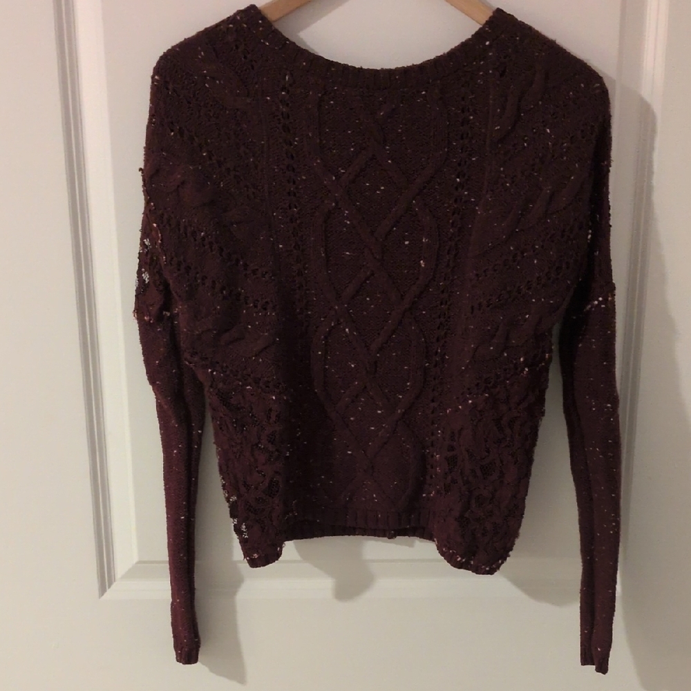 Hollister Women's Cable Knit Sweater - Deep Burgundy